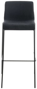 Conjunto de 2 bancos de bar Hoover em tecido e com estrutura preta 43 x 100 x 48 cm Cinzento escuro