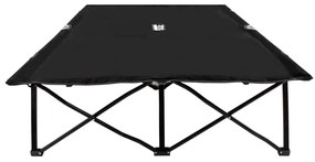 Espreguiçadeira/cama dobrável para 2 pessoas aço preto
