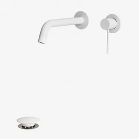 Conjunto De Torneira De Pia Embutida Em Latão Orveta E Válvula De Descarga Click-clack Em Aço Inoxidável E Latão Branco & Válvula Sem - Sklum