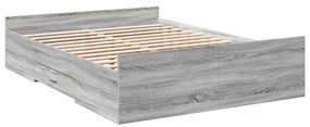 Estrutura de cama c/ gavetas derivados madeira cinza sonoma