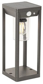 Candeeiro de pé exterior cinzento escuro 25 cm com luz regulável e sensor solar - Sonne