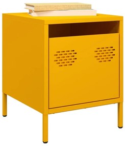 vidaXL Mesas de cabeceira 2 pcs 35x39x43,5 cm aço amarelo mostarda