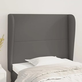 Cabeceira cama c/ abas couro artif. 83x23x118/128 cm cinzento
