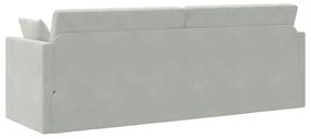 Sofá Cama de Chão 2-em-1 Cinza Claro 213x144x60 cm Veludo
