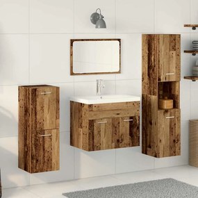 vidaXL Conjunto de Móveis de Banheiro com porta 4 pcs Madeira Antiga