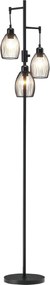 Candeeiro de pé de estilo industrial, 40 W máx., 3 abajures em metal de malha, luminosidade regulável - lâmpada E27 - preto