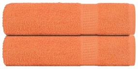 Toalhas de mãos 2 pcs 50x100 cm 360 gsm 100% algodão laranja