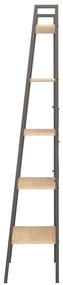 Estante de pé 5 prateleiras 56x35x174 cm castanho-claro e preto