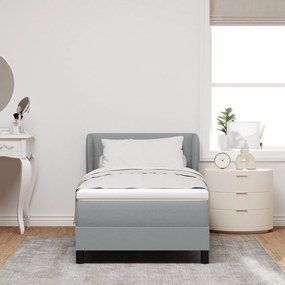 Cama Box Spring com Colchão VidaXL Cinza Claro 80x200 cm Tecido