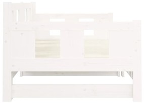 Estrutura sofá-cama de puxar 2x(90x200) cm pinho maciço branco