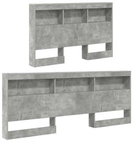 Cabeceira de armazenamento Cinzento cimento 120 cm