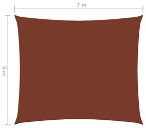 Para-sol estilo vela tecido oxford retangular 6x7 m terracota