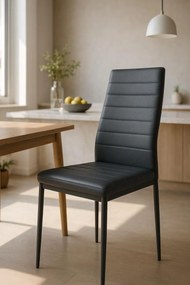 Pack 4 Cadeiras Lauter Couro Sintético - Cinza escuro