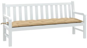 Almofadão p/ banco de jardim 180x50x7 cm mesclado tecido bege