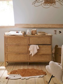 Cómoda em vime com 6 gavetas, profundidade 42 cm madeira
