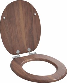 vidaXL Assento de Vaso Sanitário Castanho 44 x 38 cm Placa de MDF