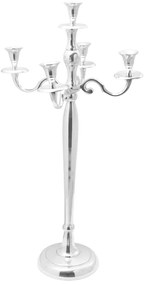 vidaXL Suporte de Velas Prateado 32 x 32 x 79,5 cm Alumínio