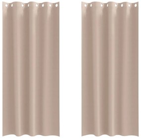 Cortinas 2 pcs Cinzento-acastanhado 245 x 140 cm Poliéster