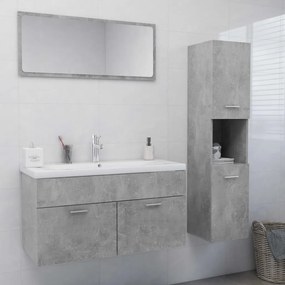 3070977 vidaXL Conjunto móveis casa de banho contraplacado cinzento cimento