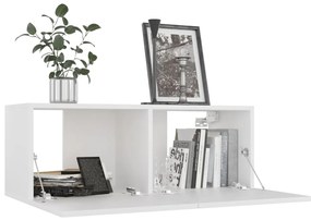 4 pcs conjunto de móveis de TV derivados de madeira branco