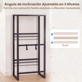 Estante para Caixas de Armazenamento, 47,5 x 32 x 102 cm, Prateleiras com Inclinação Ajustável, Preto