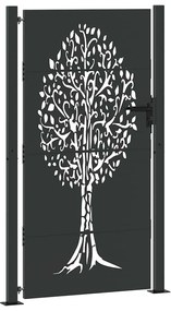 Portão de Jardim Preto 105 x 175 cm Aço com Revestimento em Pó