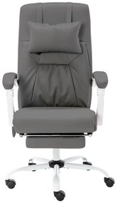 Cadeira escritório c/ função massagem couro artificial cinzento