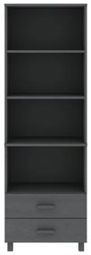 Aparador alto HAMAR 60x35x180 cm pinho maciço cinza-escuro