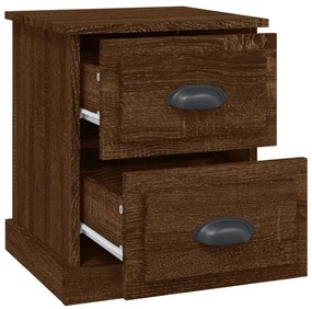 Mesa de cabeceira 2 pcs derivados de madeira carvalho castanho