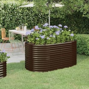 vidaXL Canteiro elevado jardim 152x80x68cm aço galvanizado castanho