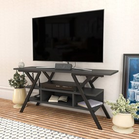 Móvel TV Minerva – Preto e Antracite – 120x35x55 cm