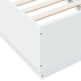Estrutura cama c/ luzes LED 90x190 cm derivados madeira branco