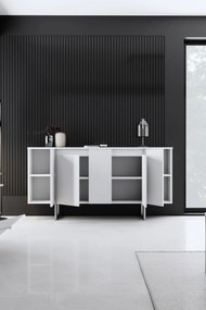 Console Luxe – Branco e Prateado – 160x35x80 cm