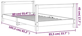 Estrutura de cama infantil 80x160 cm pinho maciço branco
