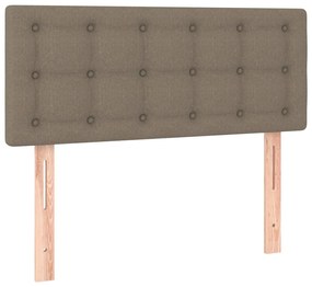 Cama box spring + colchão/LED 90x200cm tecido cinza-acastanhado