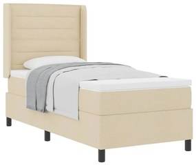 Cama box com colchão - Creme, 100x200 cm, Tecido