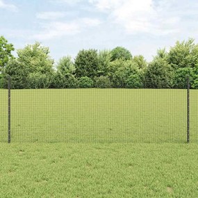 vidaXL Cerca com Postes Cinzeto 0.8 x 10 m Aço