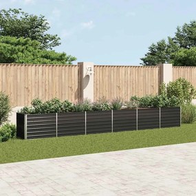 vidaXL Canteiro jardim elevado 600x80x77cm aço galvanizado antracite