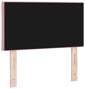 Cabeceira LED - Design de Blocos de Diamante Rosa 80 cm em Veludo