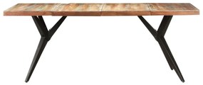 Mesa de jantar 200x90x76 cm madeira recuperada maciça