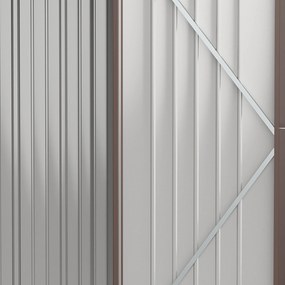 Outsunny Abrigo de Jardim 1,34m² 161,5x94,5x196cm Abrigo de Exterior de Aço Galvanizado com Porta e Fechadura para Armazenamento de Ferramentas Marrom