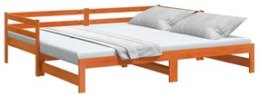 Sofá-cama com gavetão sem colchões 90x190 cm castanho-mel