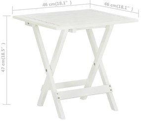 Mesa de bistrô 46x46x47 cm madeira de acácia sólida branco