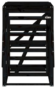 Abrigo para caixote do lixo 84x90x128,5 cm pinho maciço preto