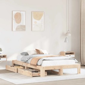 vidaXL Cama sem colchão 120x190 cm madeira de pinho maciça