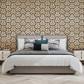 Conjunto de 4 painéis acústicos 83 x 65 cm com 27 tábuas de madeira irregulares para redução de ruído e decoração de tetos e paredes