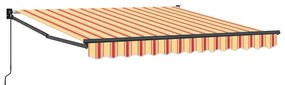 Toldo Retrátil Manual Amarelo e Laranja 300 x 250 cm