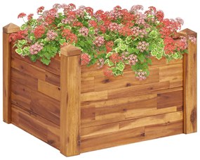 46576 vidaXL Vaso/floreira de jardim 60x60x44 cm madeira de acácia maciça