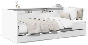 vidaXL Sofá-cama com gavetas sem colchão 90x190 cm branco