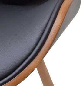 Cadeiras jantar 2 pcs madeira curvada e couro artificial
